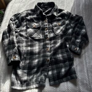 Plaid Black and White Women's Jacket